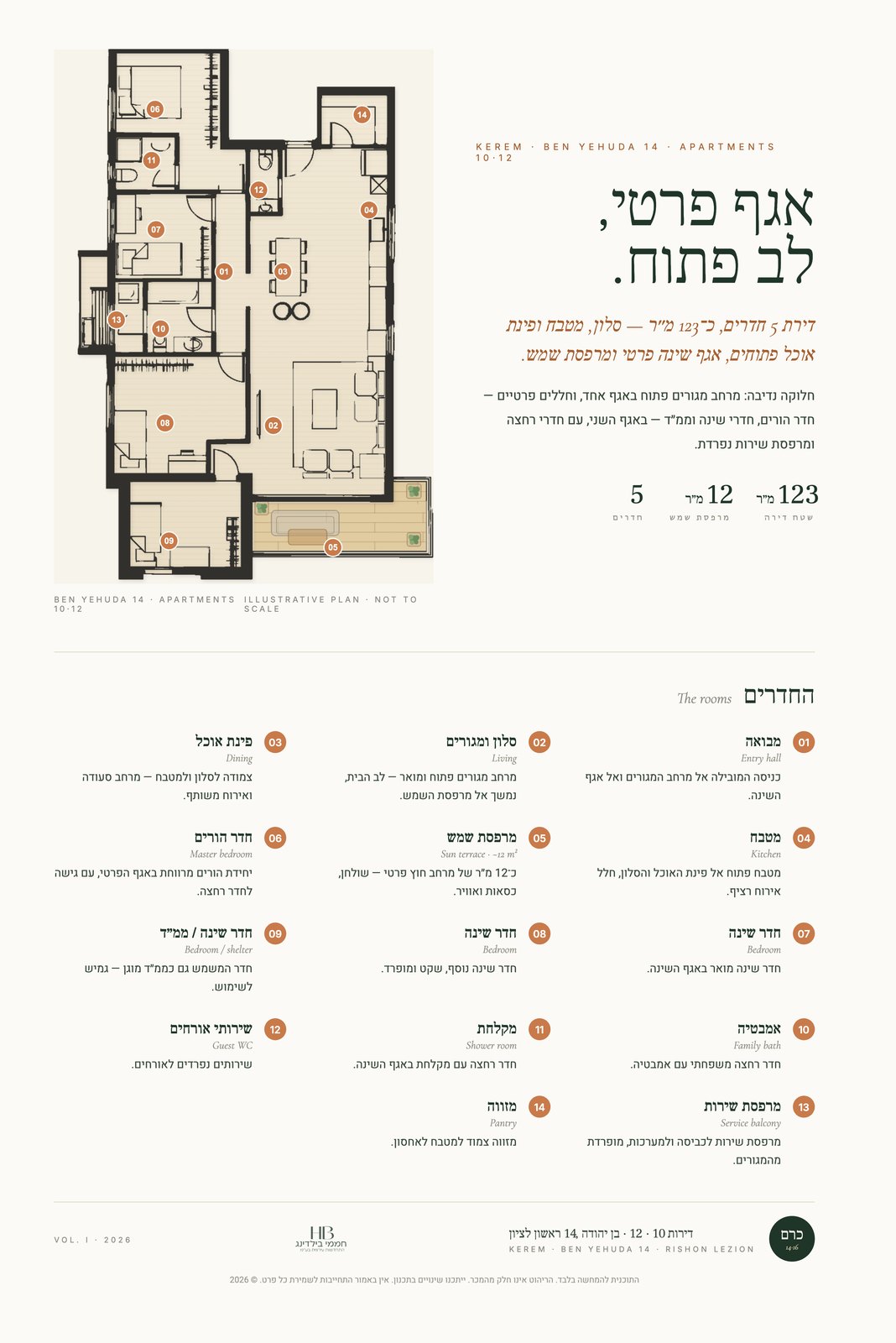 תוכנית · בניין 14 · 5 חדרים
